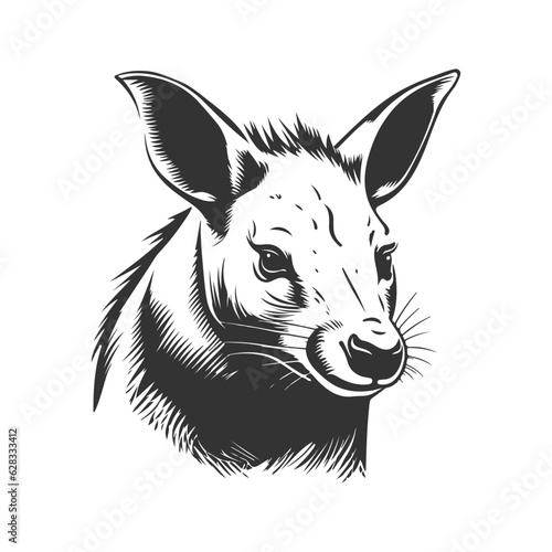 aardvark  vintage logo line art concept black and white color  hand drawn illustration