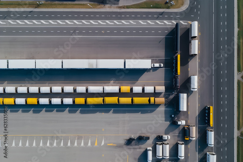 aerial view of the distribution center drone photography of the industrial logistic zone