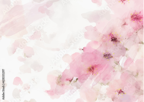 桜イメージのキレイめピンクアブストラクト和紙風素材（生成AI）