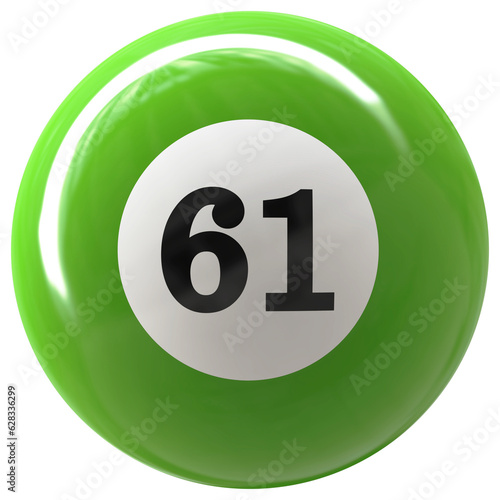 Ball 3D Green Number 61