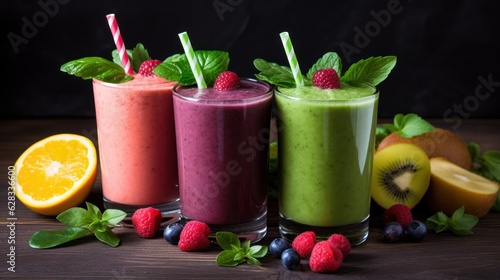 Wallpaper Mural trend of drink and beverages, smoothie healthy mixed vegetable fruit. background for banner. Torontodigital.ca