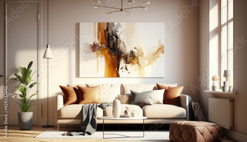 modern art from the united kingdom with neutral and ea Generative Ai