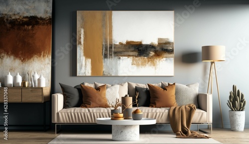 modern art from the united kingdom with neutral and ea Generative Ai