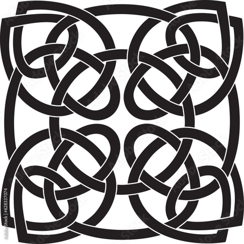 Vector black monochrome Celtic knot. Ornament of ancient European peoples. The sign and symbol of the Irish, Scots, Britons, Franks.