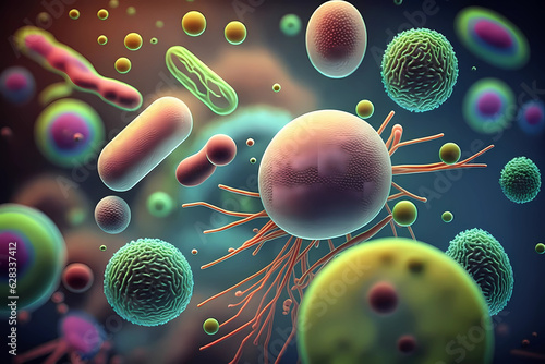 The Impact of Bacteria on Human Health | AI Generative photo