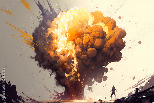 Fototapeta The Explosive Incident | AI Generative