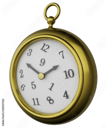 Gold pocket watch with numbers jumbled on the clock face