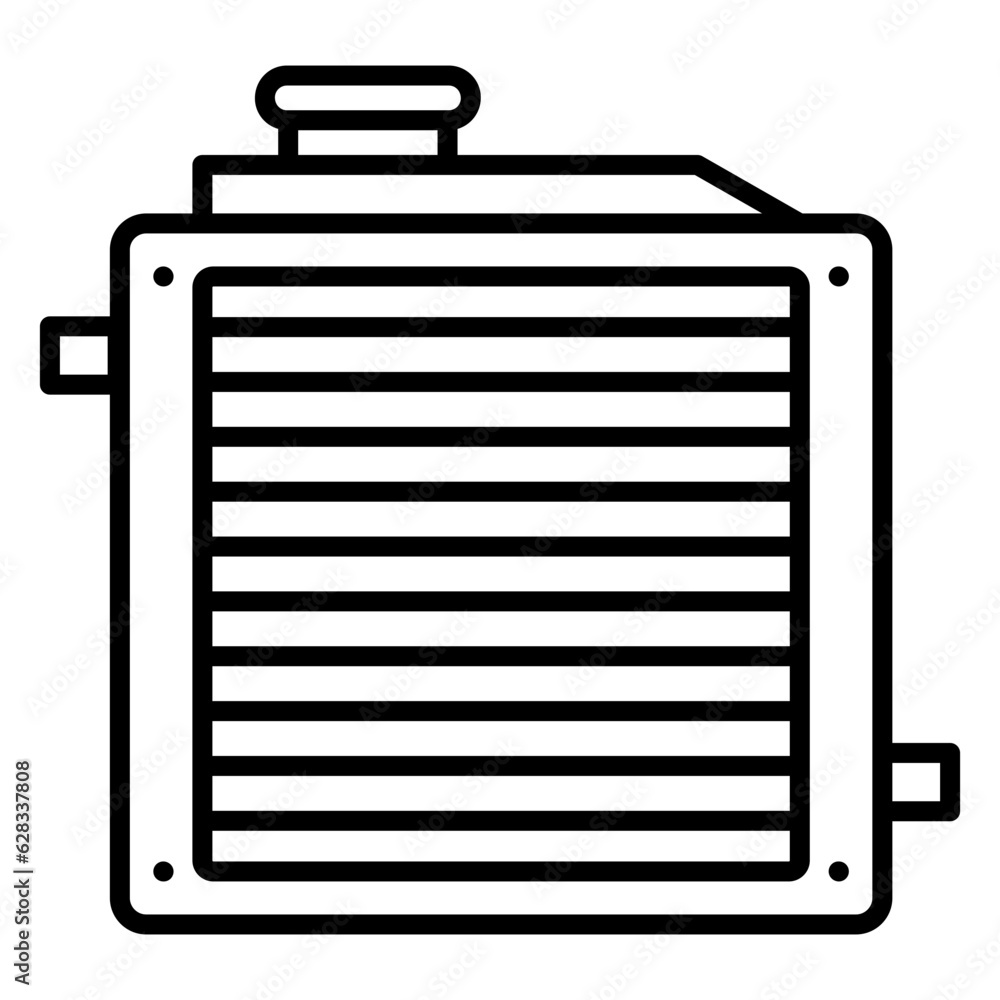 Illustration of Car Radiator Line Icon Illustration of Car Radiator Line Icon
