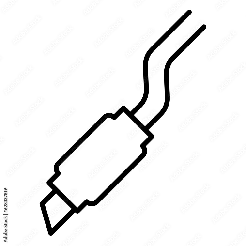 Illustration of Car Exhaust Pipe Line Icon Illustration of Car Exhaust Pipe Line Icon