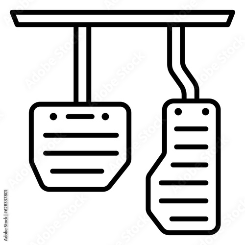 Illustration of Car Pedal Line Icon