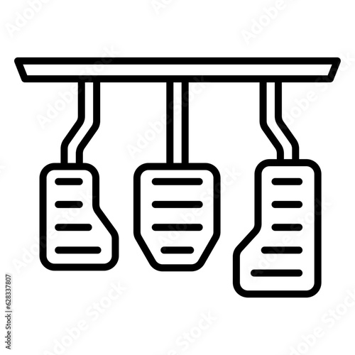 Illustration of Car Pedal Line Icon