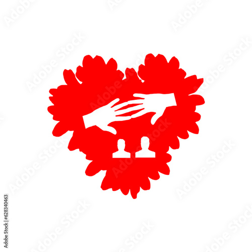 flag with heart white background valentine's