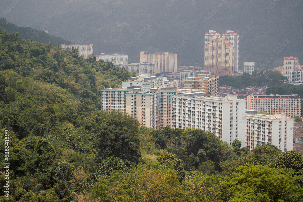 Obraz premium Landscape Scenes of Penang, Malaysia. Aerial view. Sunrise and daylight scenes.