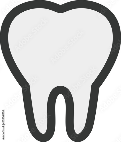 医療関連のカラー単品アイコン　歯