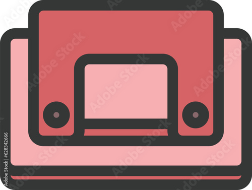 文房具のカラー単品アイコン　穴あけパンチ