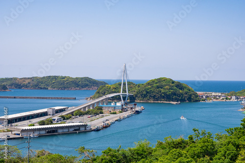 浜田マリン大橋の見える風景 島根県浜田市 The beautiful seascape with Hamada Marine Bridge in Hamada city, Shimane pref. Japan