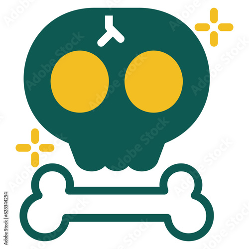  skull duotone style icon