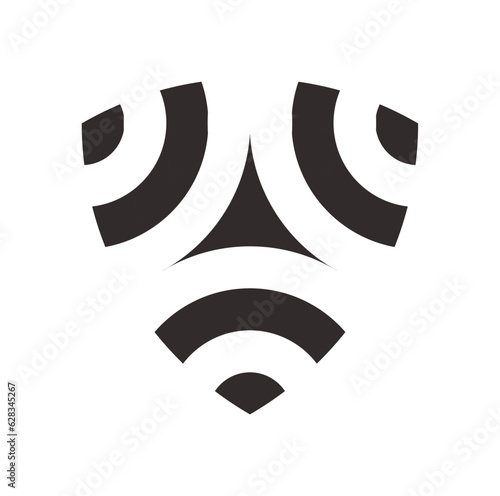 abstract modern shield shaped monogram logo for brand