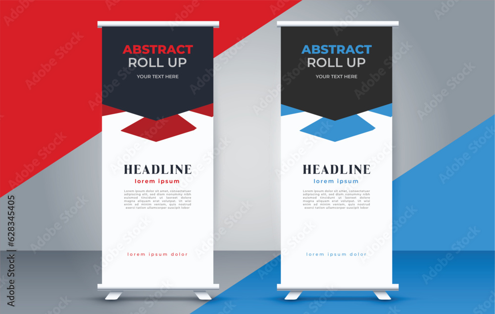 modern roll up banner template with abstract design modern roll up banner template with abstract design