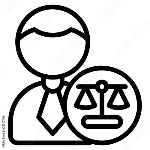  Lawyer outline style icon