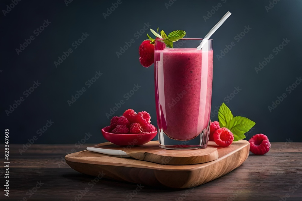 strawberry smoothie on table generated by AI tool strawberry smoothie on table generated by AI tool