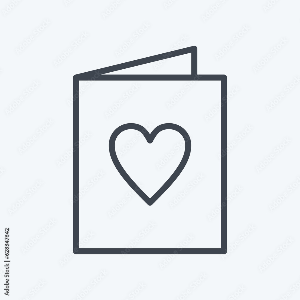 Icon Wedding Invitation. related to Decoration symbol. line style. simple design editable. simple illustration Icon Wedding Invitation. related to Decoration symbol. line style. simple design editable. simple illustration