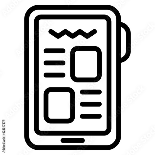  Online magazine outline style icon