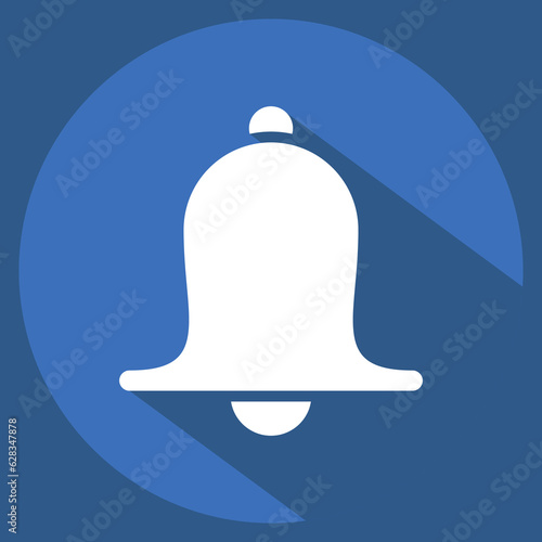 Icon Bell. related to Decoration symbol. long shadow style. simple design editable. simple illustration
