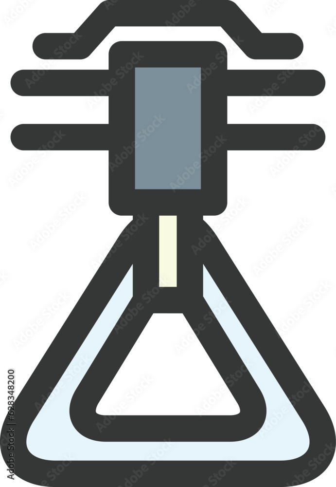 Obraz premium 駅関連のカラー単品アイコン 手すり 三角