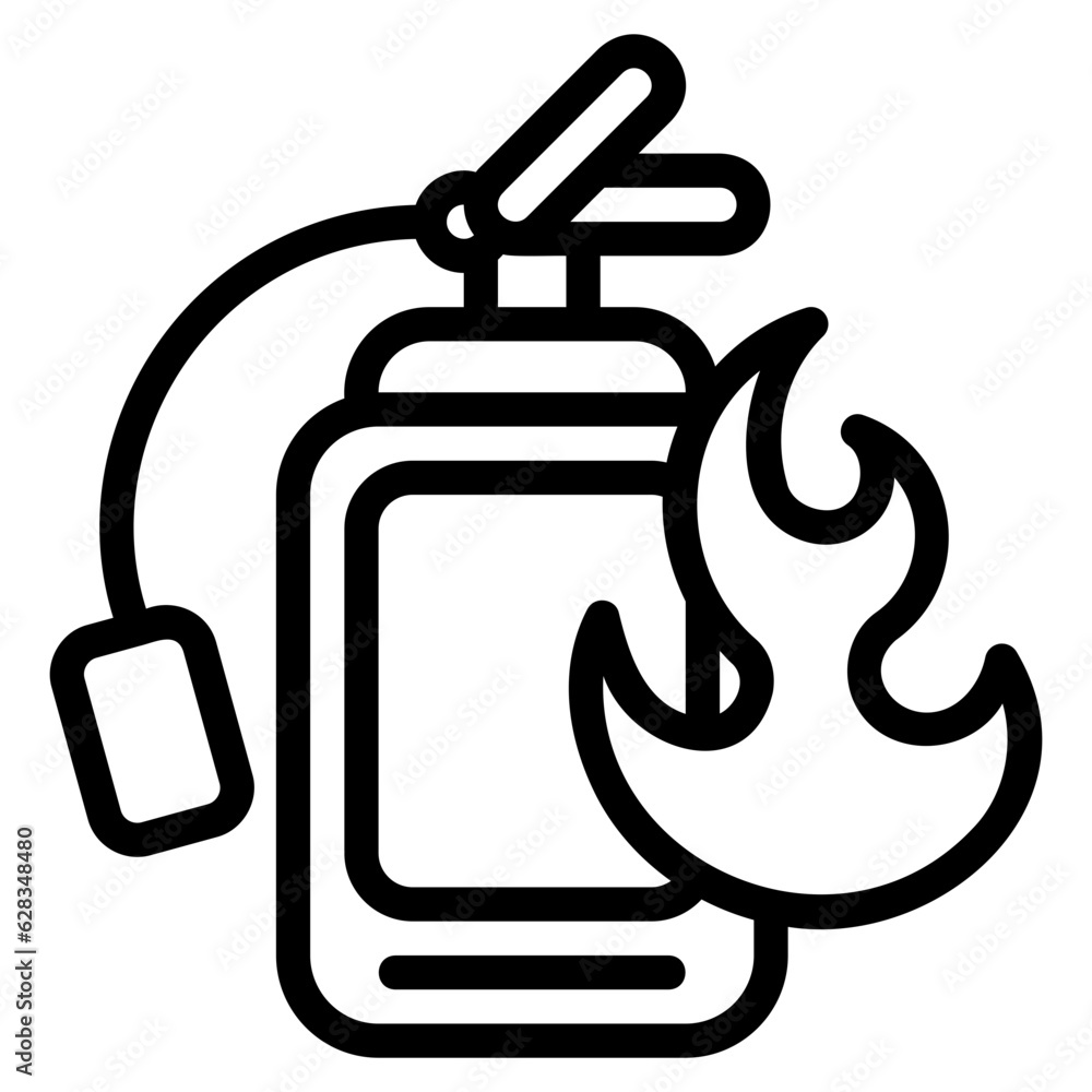 Fire extinguisher outline style icon Fire extinguisher outline style icon
