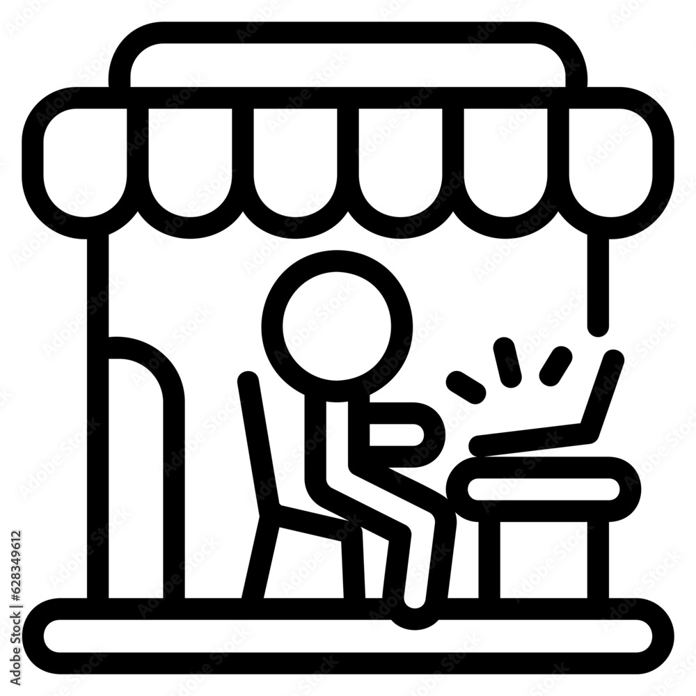 Coffee shop outline style icon Coffee shop outline style icon
