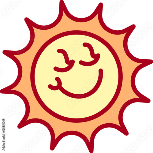 Cute Smiling Sun Character Vector Illustration