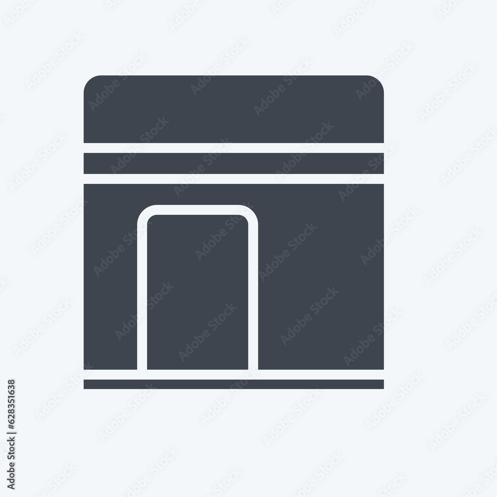 Icon Kaaba. related to Eid Al Adha symbol. glyph style. simple design editable. simple illustration