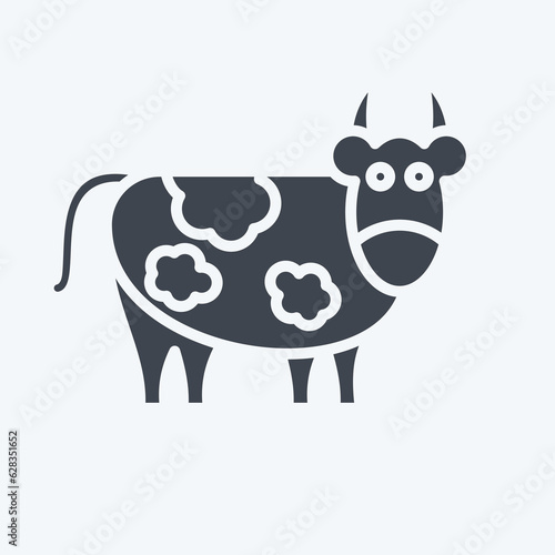 Icon Cow. related to Eid Al Adha symbol. glyph style. simple design editable. simple illustration