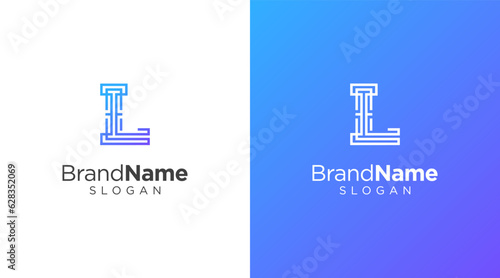 Letter L logo design for various types of businesses and company. colorful, modern, geometric letter L logo	