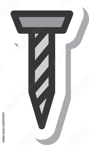 ステッカー風工具類の単品アイコン　ネジ