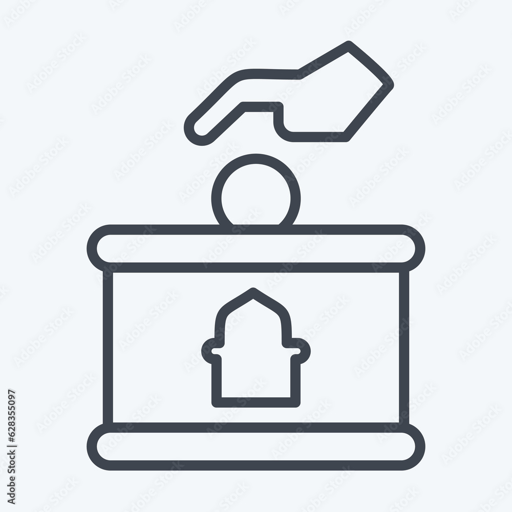 Icon Donation. related to Eid Al Fitr symbol. islamic. ramadhan. simple illustration Icon Donation. related to Eid Al Fitr symbol. islamic. ramadhan. simple illustration