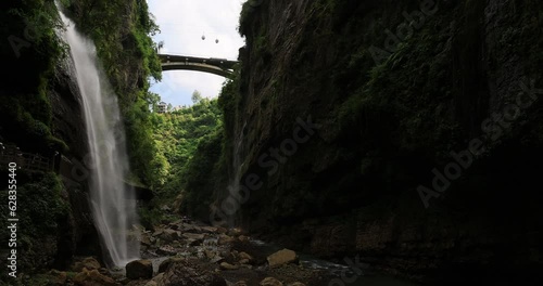 Enshi Grand Canyon and streams,waterfalls in summer, Hubei province, China.