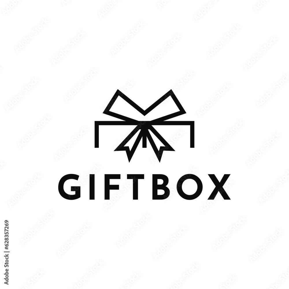 Gift box logo design creative idea