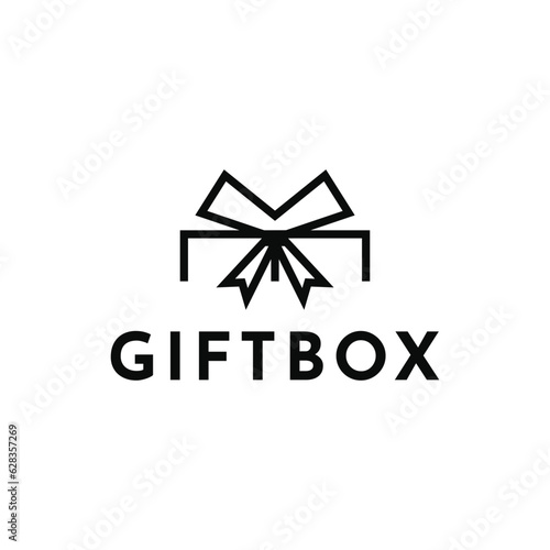 Gift box logo design creative idea