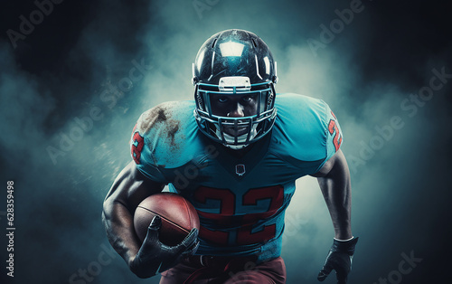 One american football sportsman player isolated. Generative AI