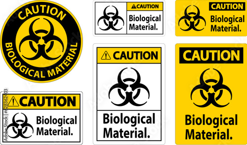 Caution Label Biological Material Sign