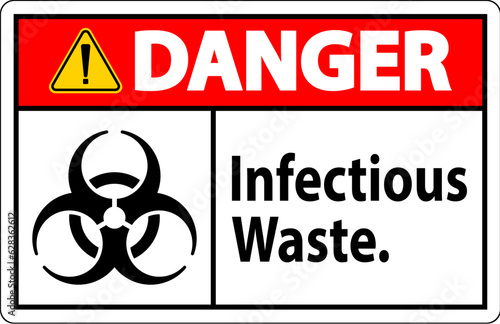 Danger Label Infectious Waste Sign