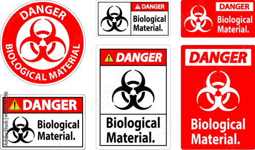 Danger Label Biological Material Sign