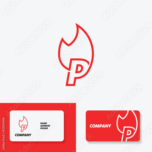 Fire Alphabet Logo P