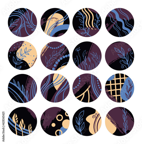 Highlights for stories in social medias, icons
