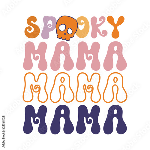 Spooky Mama halloween t-shirt design, vintage typography and lettering art, retro slogan