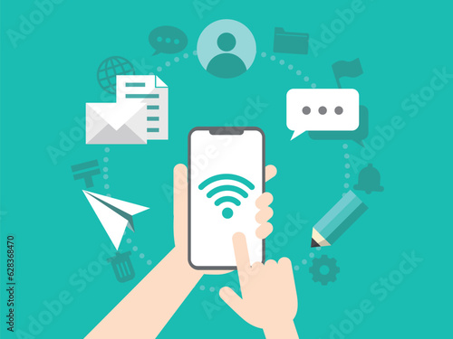 スマートフォンでのメッセージやりとり