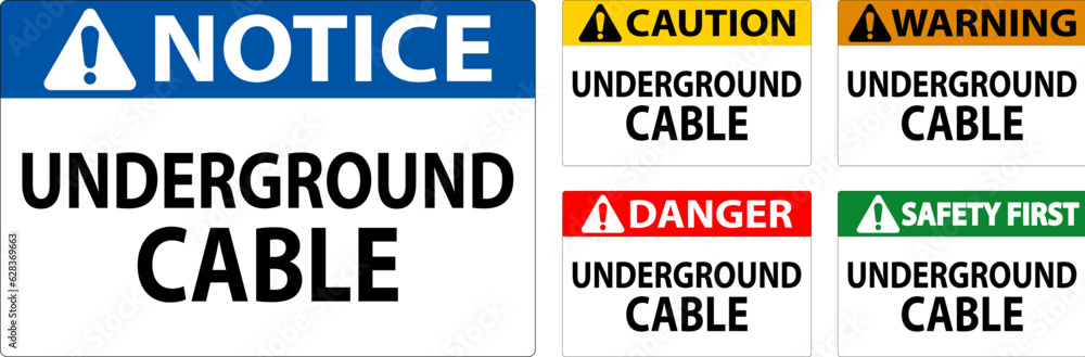 Warning Sign, Underground Cable Warning Sign, Underground Cable