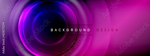 Circles lines and bubbles on bright glowing effect gradient with light and shadow effects. Dynamic interplay of light, shadow and depth. Futuristic and rhythmic technology design